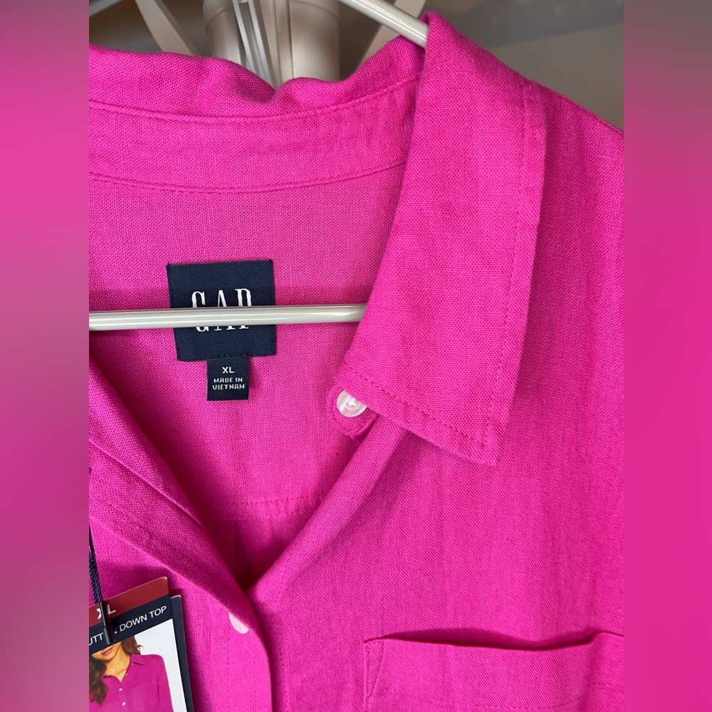 NWT Gap Lady’s Linen Button Down size XL - Picture 3 of 4
